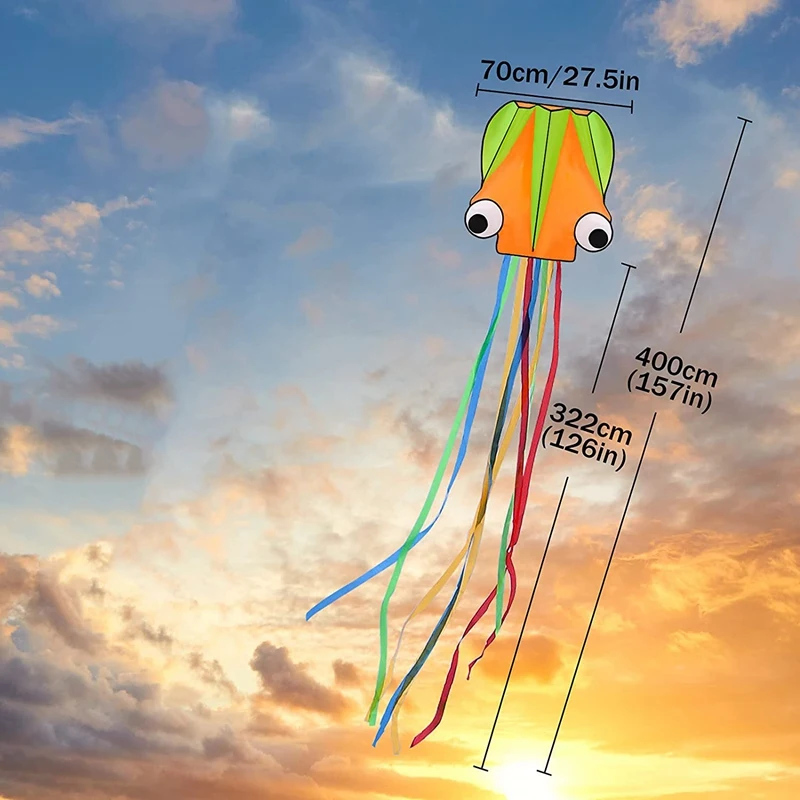 2-Pack Giant Octopus Kites with 157-Inch Long Tails – Perfect Toy for Kids and Adults octopus kites