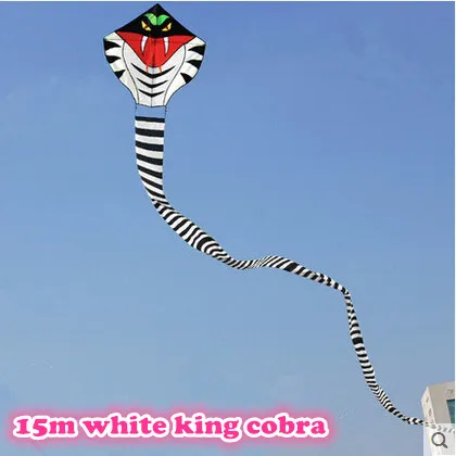 High-Quality 15m White Long Snake Kite with Handle and Line - Ideal for Outdoor Fun and Excellent Flight Performance snake kite