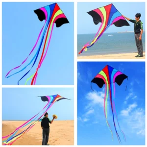 High-Quality Rainbow Eagle Kite for Kids - Durable Ripstop Nylon Fabric and Strong Line
